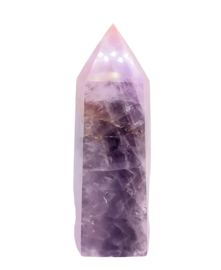 196G Amethyst and Agate Crystal Symbiosis Tower