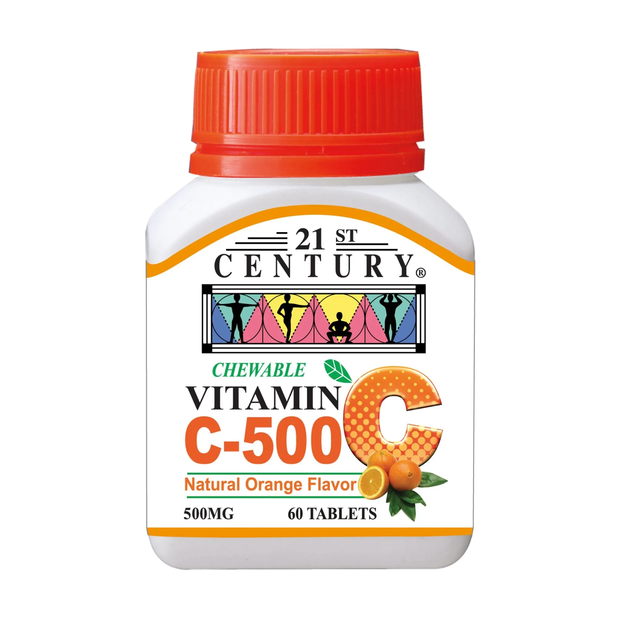 21ST CENTURY Chewable Vitamin C-500 500mg 60 Vegetarian Tablets