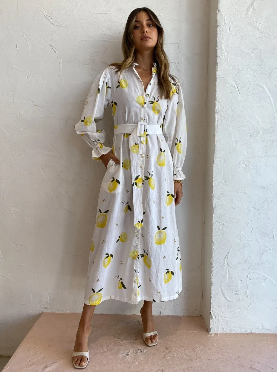 Ambra Maddalena Raphaella Dress in Lemonata Print