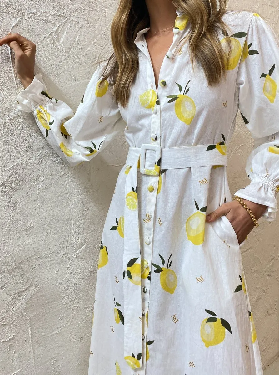 Ambra Maddalena Raphaella Dress in Lemonata Print