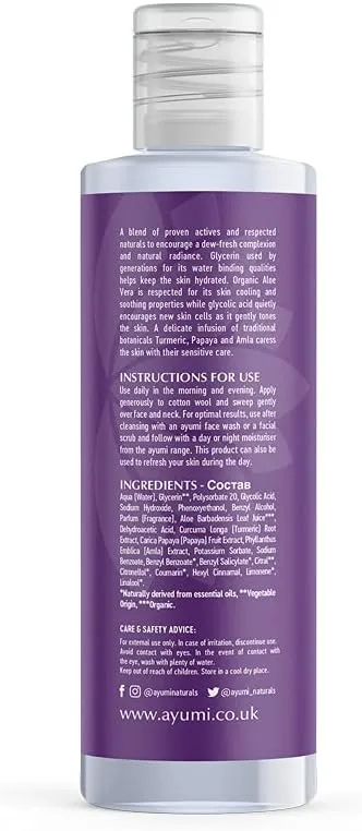 Ayumi Naturals Glow Turmeric And Papaya Face Toner 150ml