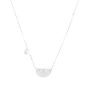 By Charlotte Lotus Birthstone Necklace (March), Silver