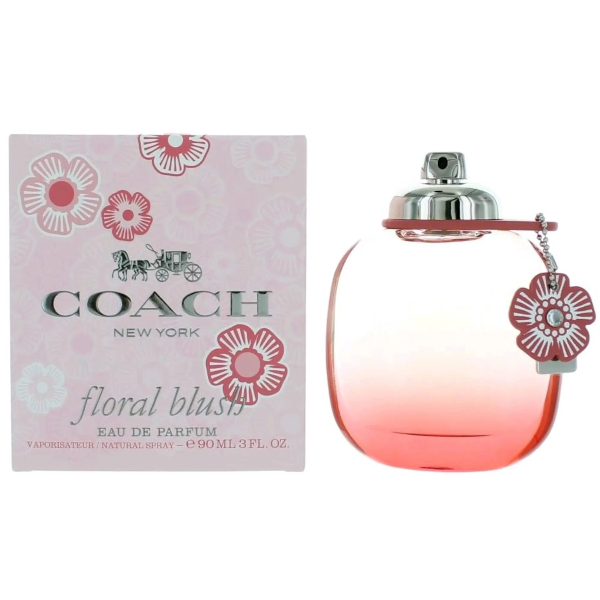 Coach Women's Eau De Parfum Spray - Floral Blush with Leather Tea Roses Natural, 3 oz