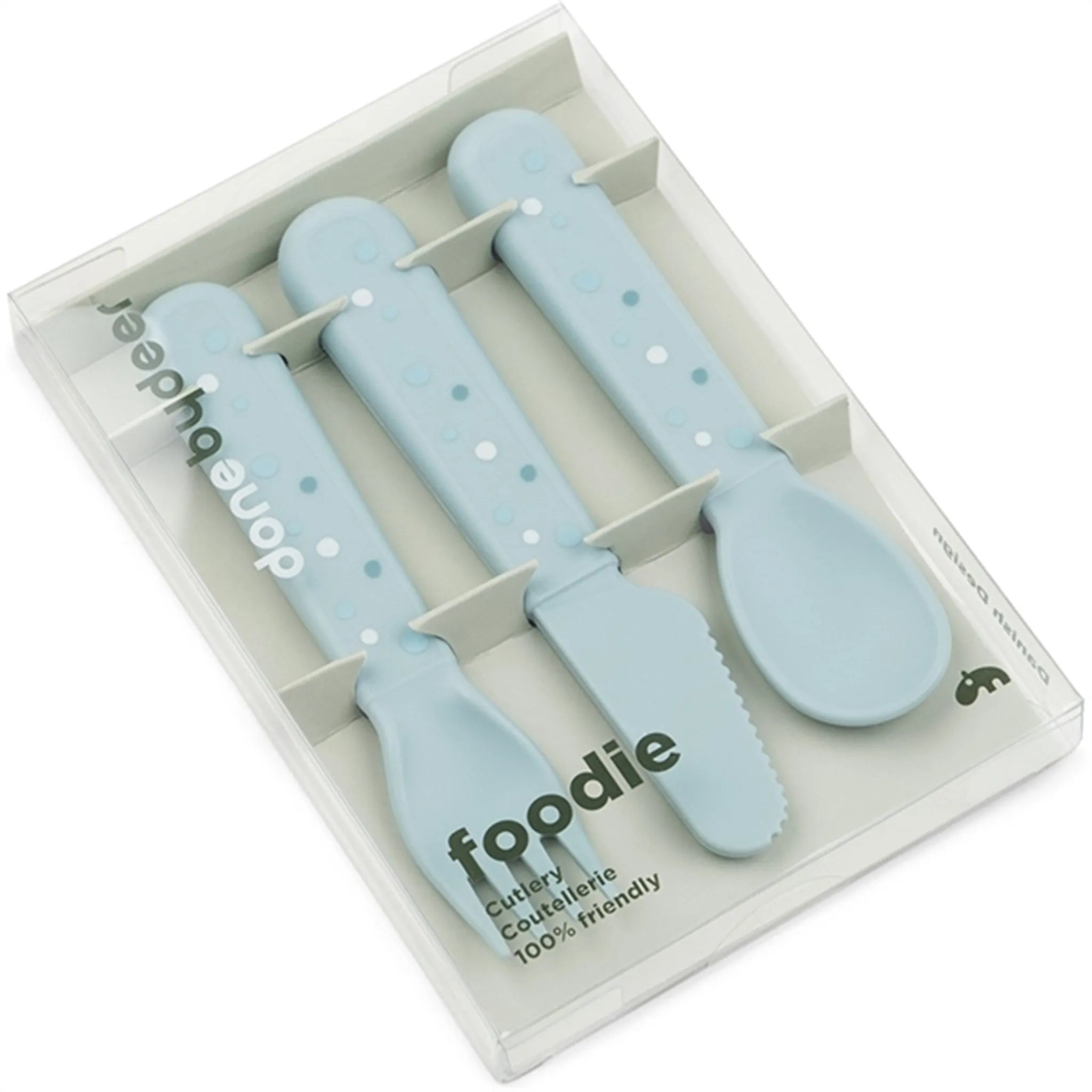 Done by Deer Foodie Cutlery Set Happy Dots Blue