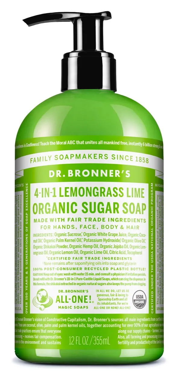 Dr. Bronner's Pump Soap - Lemongrass Lime (355ml)