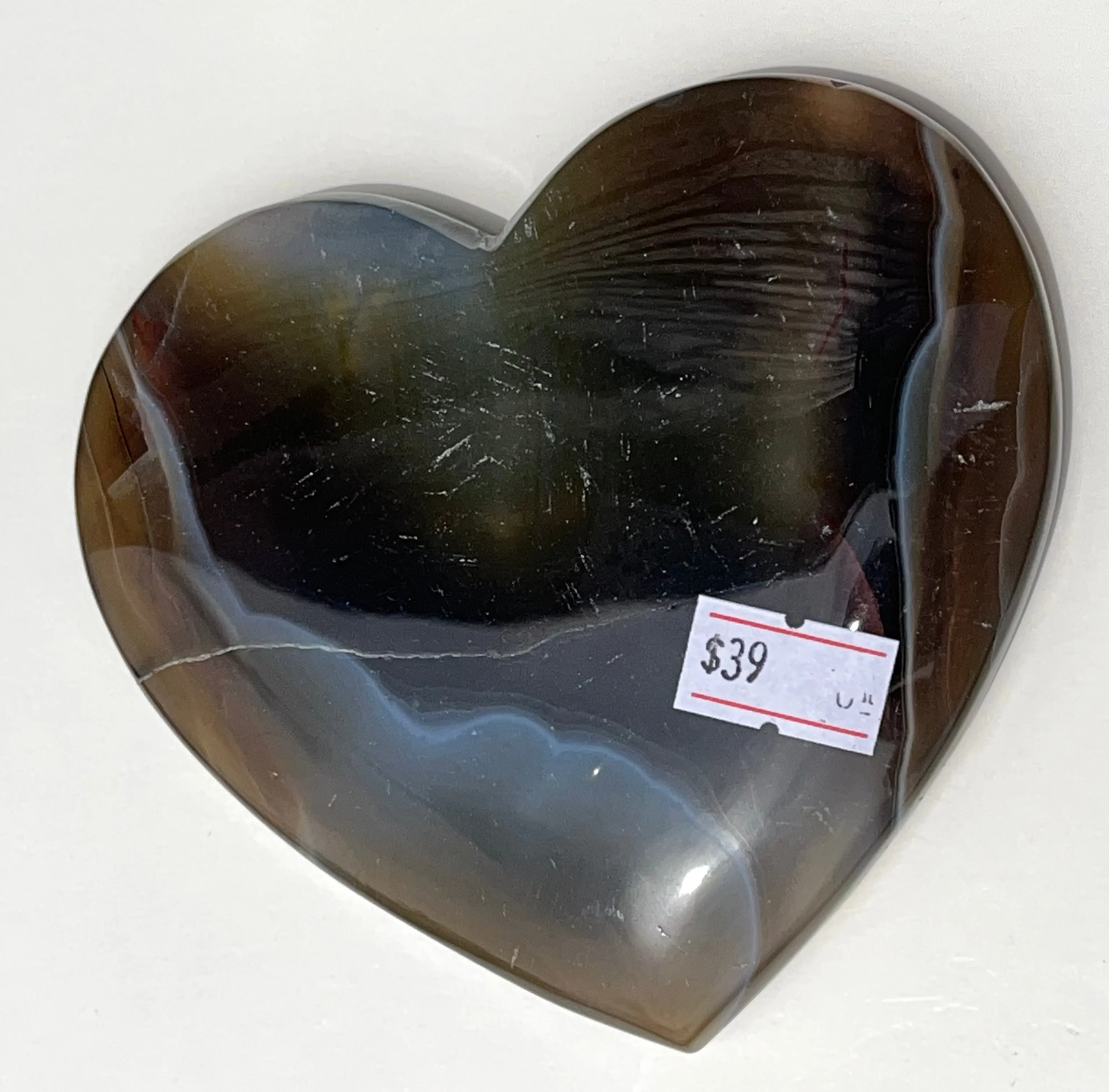 Druzy Agate Heart Carving