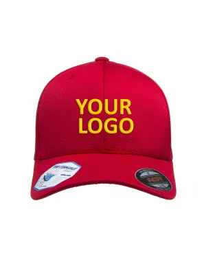 Flexfit Cool & Dry Sport Branded Caps, Red