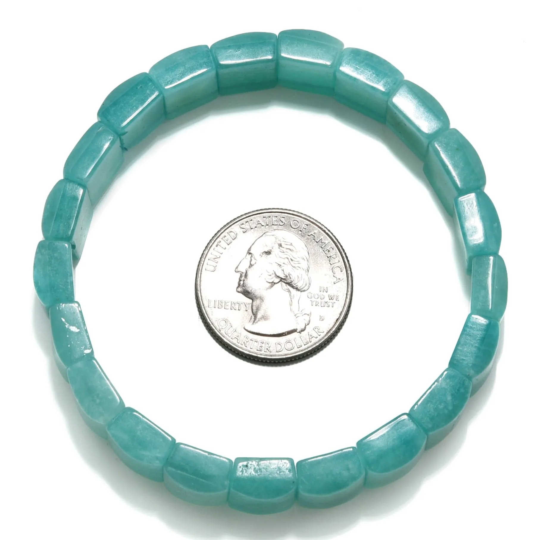 Gem Grade Amazonite 16mm Gemstone Elastic Bracelet