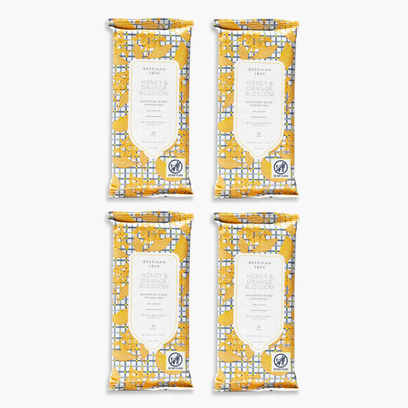 Honey & Orange Blossom Face Wipes Set of 4