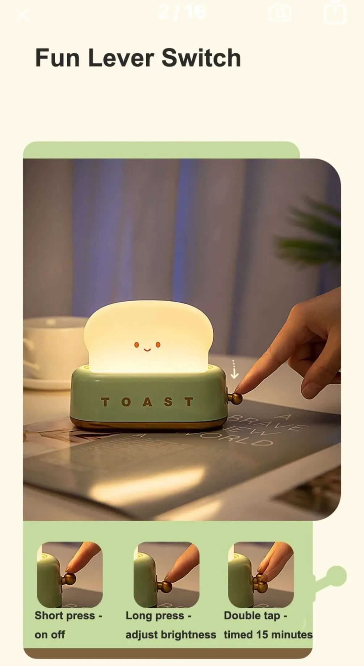 Kids Toasty Toaster night Light