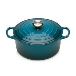 Le Creuset Signature Cast Iron Round Casserole Deep Teal 18cm