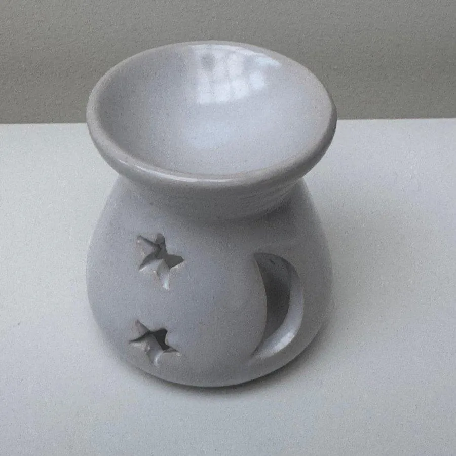 Mini Moon & Star oil / wax burner white