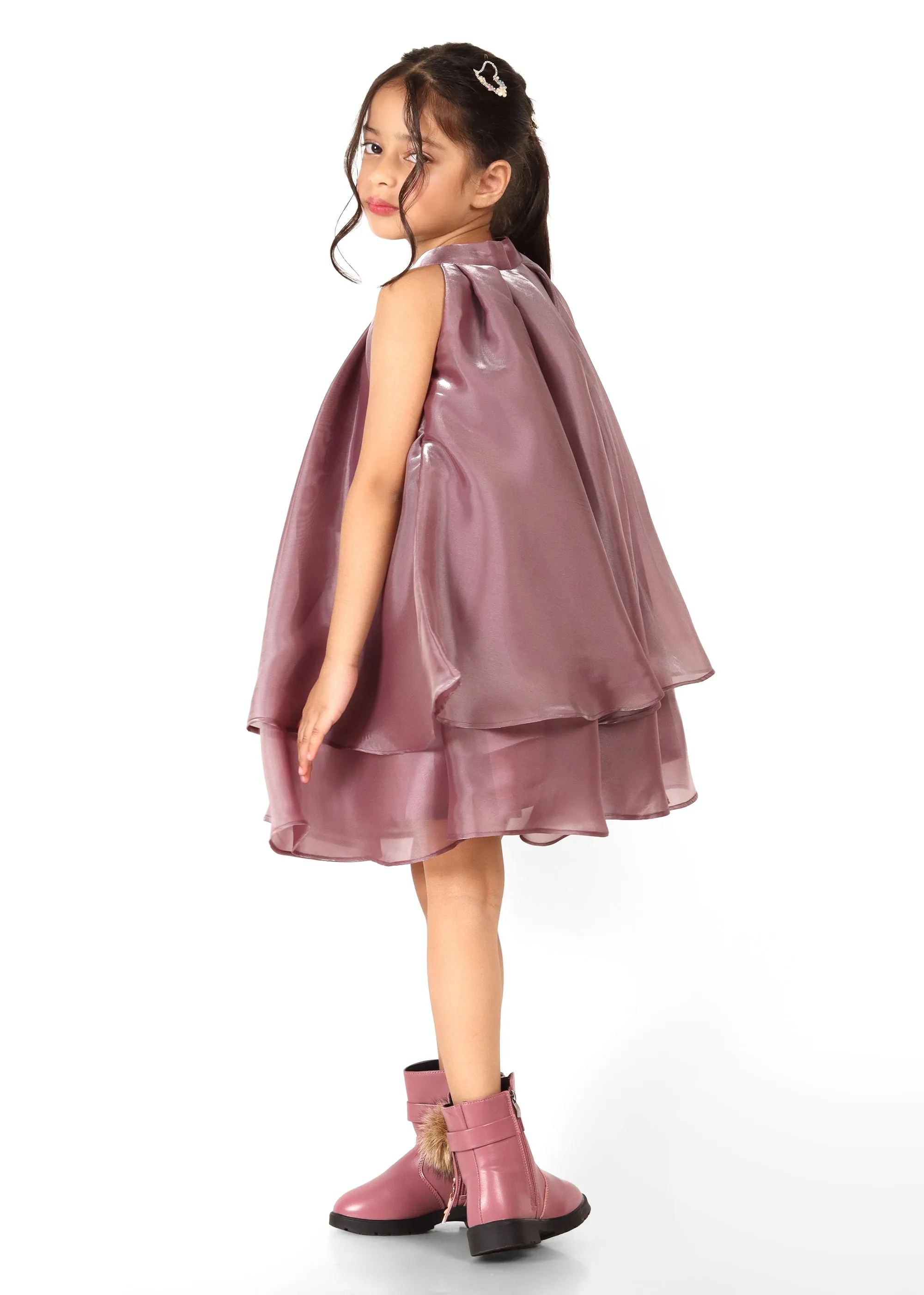 Orchid Glow Pleated Dress (Crafted with Jimmy Choo Fabric)