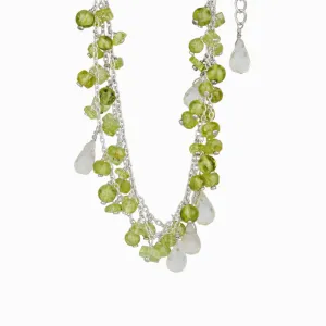 Peridot & Clear Quartz Beaded Bracelet