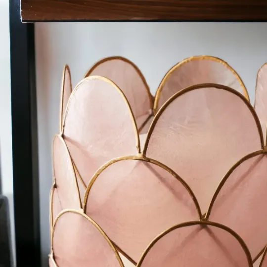 Pink & Gold Capiz Candle Holder