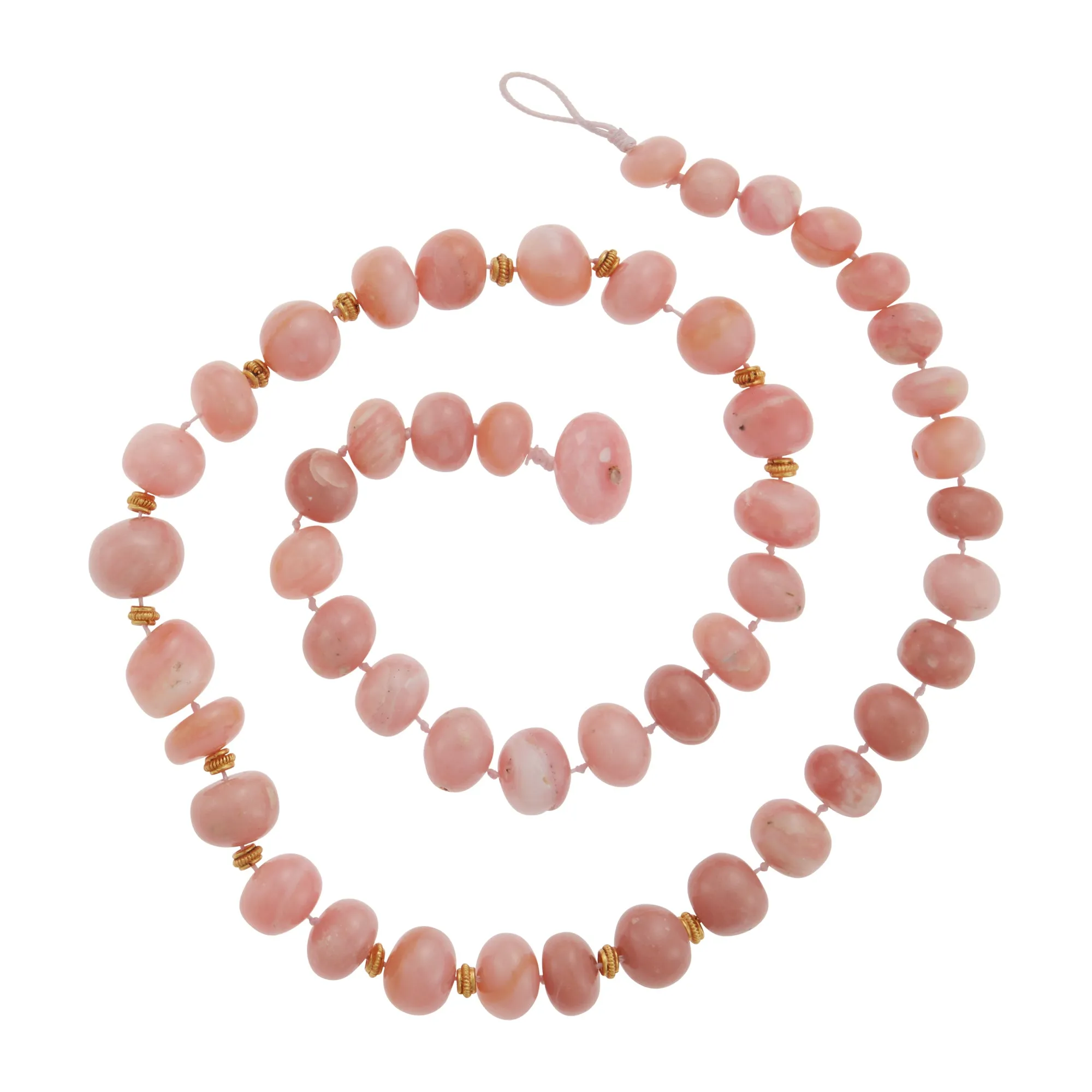 Pink Opal Beaded Necklace 220 (40cm)