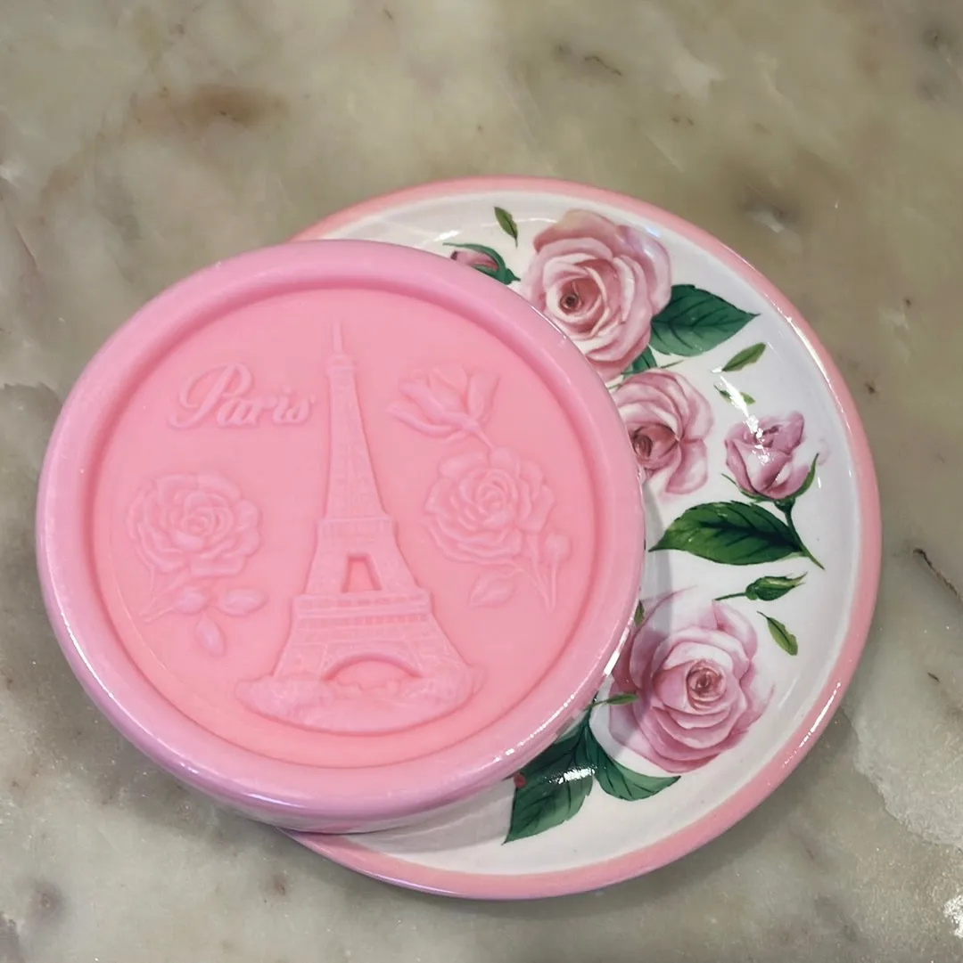 Rose Scented Soap and Soap Dish Gift Set