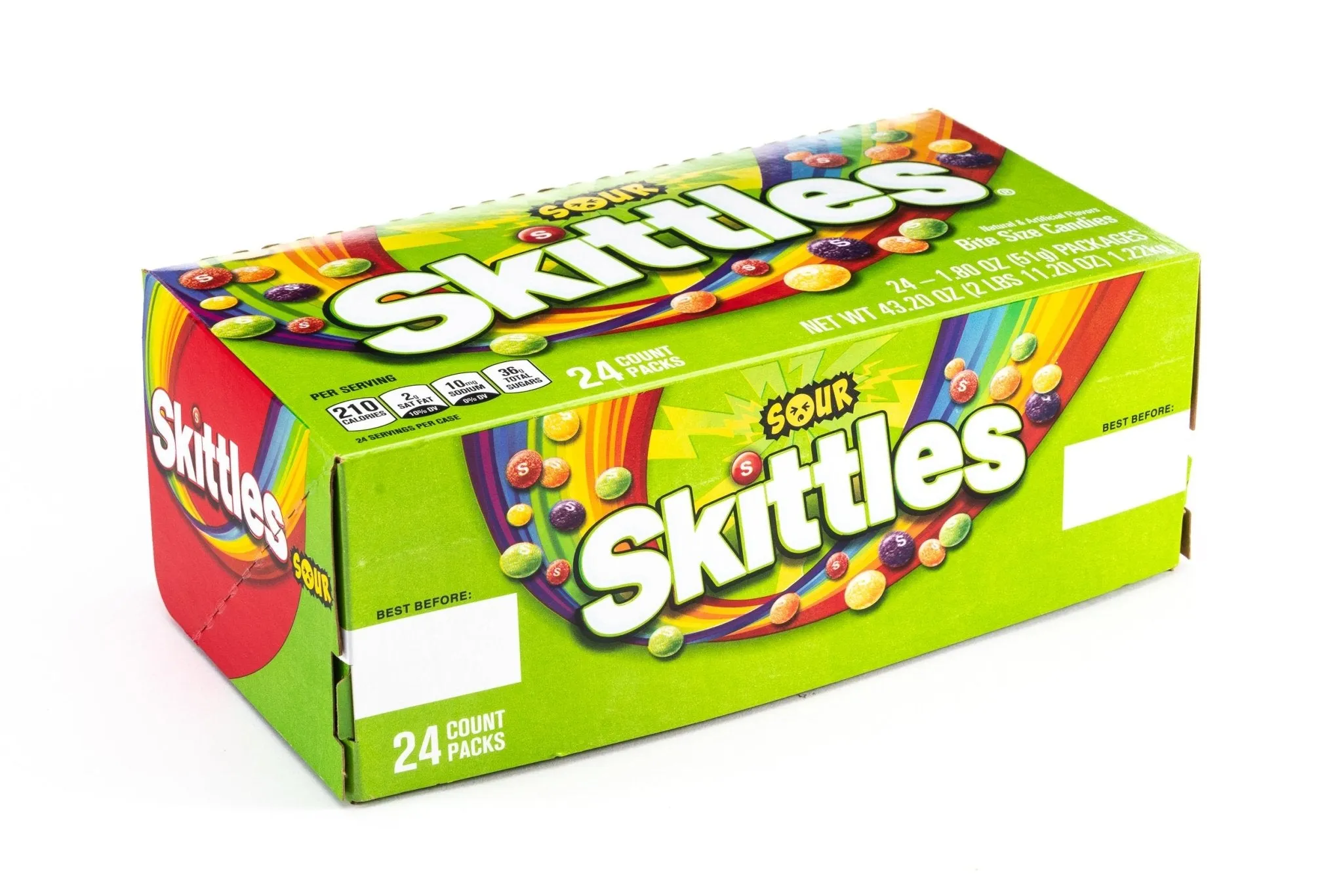 Skittles Sour Bite Size Candy Assorted Flavor Bulk Box (1.80 oz, 24 ct.)