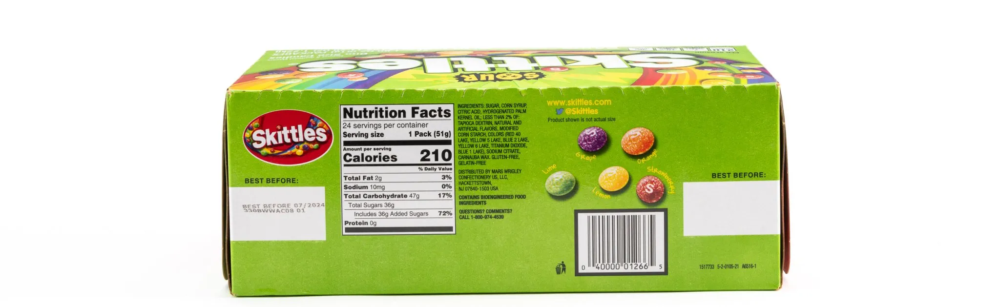 Skittles Sour Bite Size Candy Assorted Flavor Bulk Box (1.80 oz, 24 ct.)