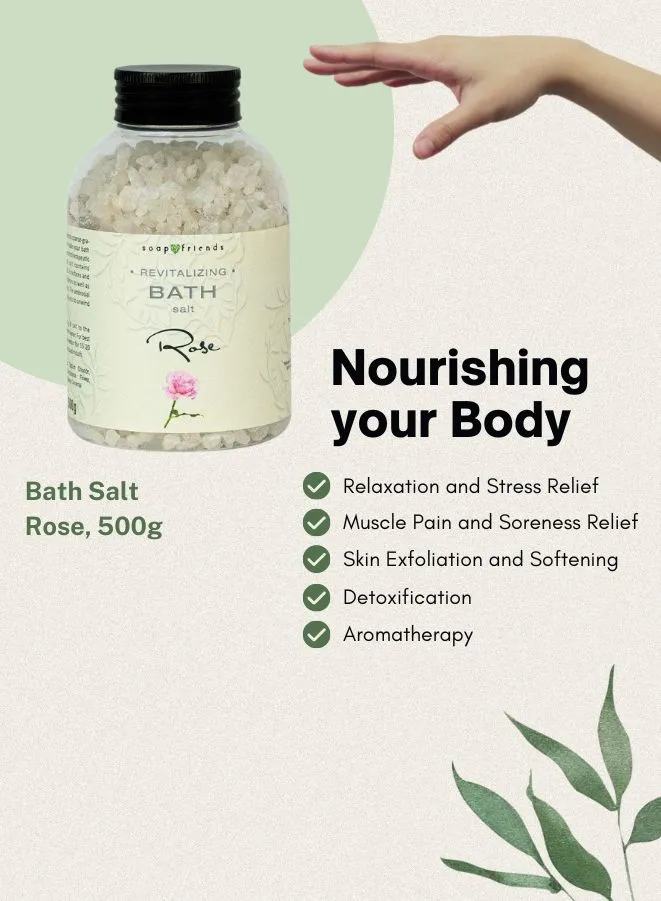 Soap&Friends Romantic Rose Bath Salt for Youthful Radiance and Softness 500g