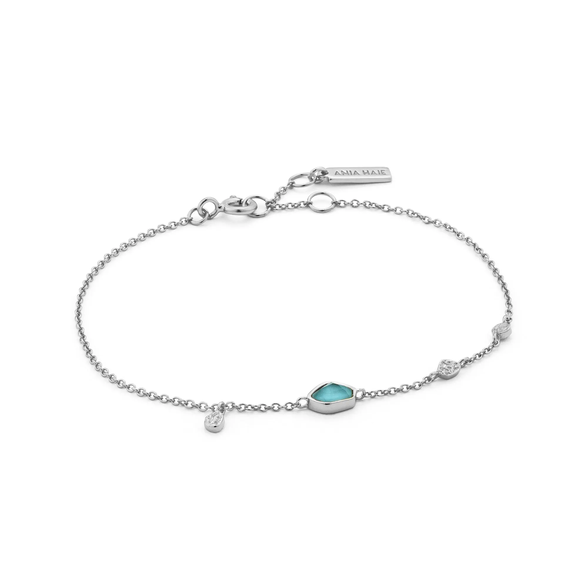 Turquoise Discs Silver Bracelet