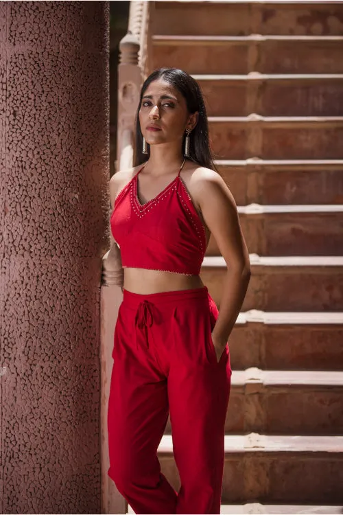 Urmul'Piharavaa' Laal ishq Cotton halter blouse