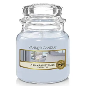 Yankee Calm and Quiet Place Glass Jar Candle (5.79 cm x 5.79 cm x 8.61 cm, Purple)